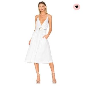 NWOT White Culotte Belted Jumpsuit